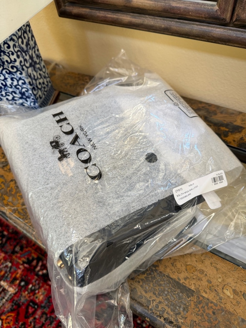 Coach Maggie Small Black Embossed Leather Satchel with Gold Logo - Picture 8 of 9